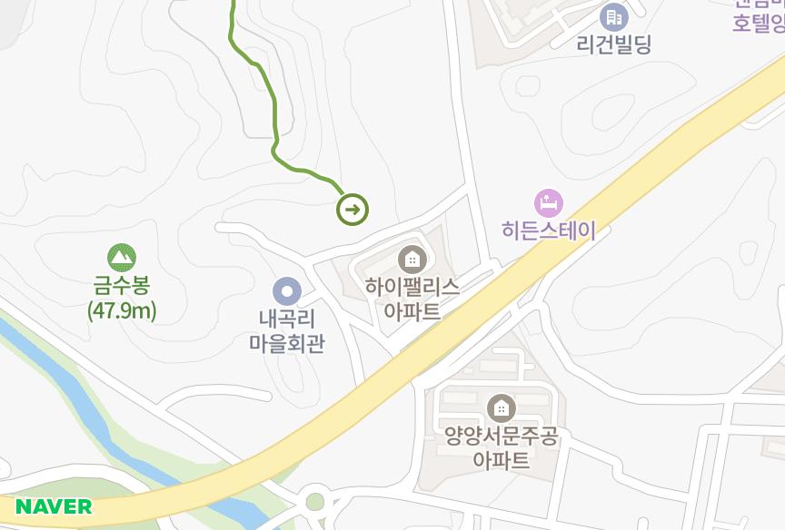 강원특별자치도 양양군 양양읍 내곡리 하이팰리스 위치·실거래 시세 지도