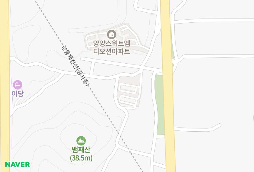 강원특별자치도 양양군 양양읍 송암리 일심샹스빌1단지 위치·실거래 시세 지도