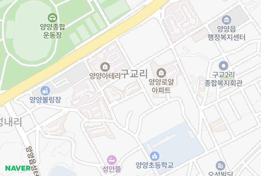 강원특별자치도 양양군 양양읍 구교리 태산2차 위치·실거래 시세 지도