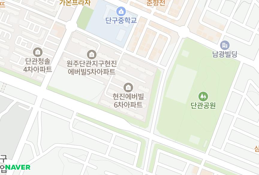 강원특별자치도 원주시 단구동 단구현진에버빌6차 위치·실거래 시세 지도
