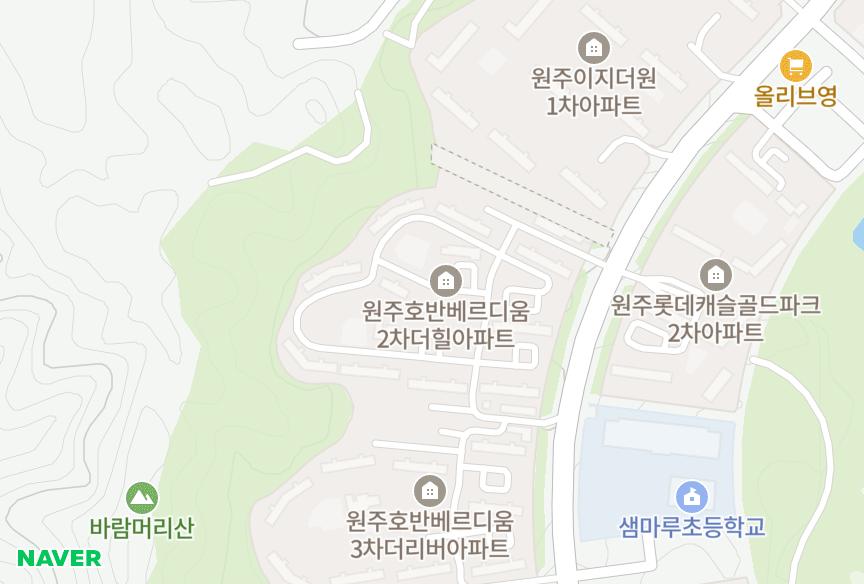 강원특별자치도 원주시 지정면 가곡리 원주호반베르디움2차더힐 위치·실거래 시세 지도