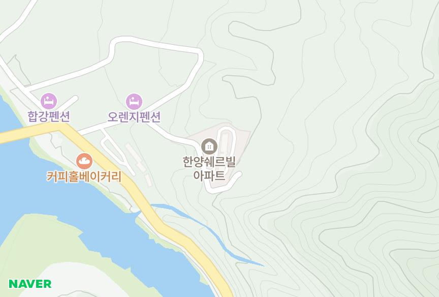 강원특별자치도 인제군 인제읍 덕산리 한양쉐르빌 위치·실거래 시세 지도