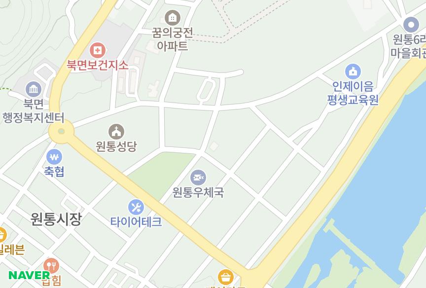 강원특별자치도 인제군 북면 원통리 넥슨 위치·실거래 시세 지도