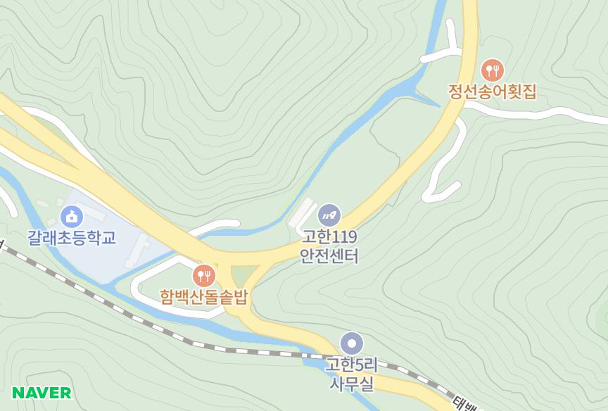 강원특별자치도 정선군 고한읍 고한리 강원스카이빌 위치·실거래 시세 지도