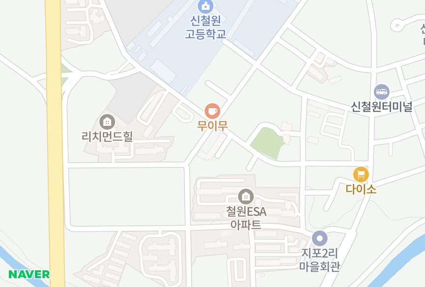 강원특별자치도 철원군 갈말읍 지포리 성화그린 위치·실거래 시세 지도