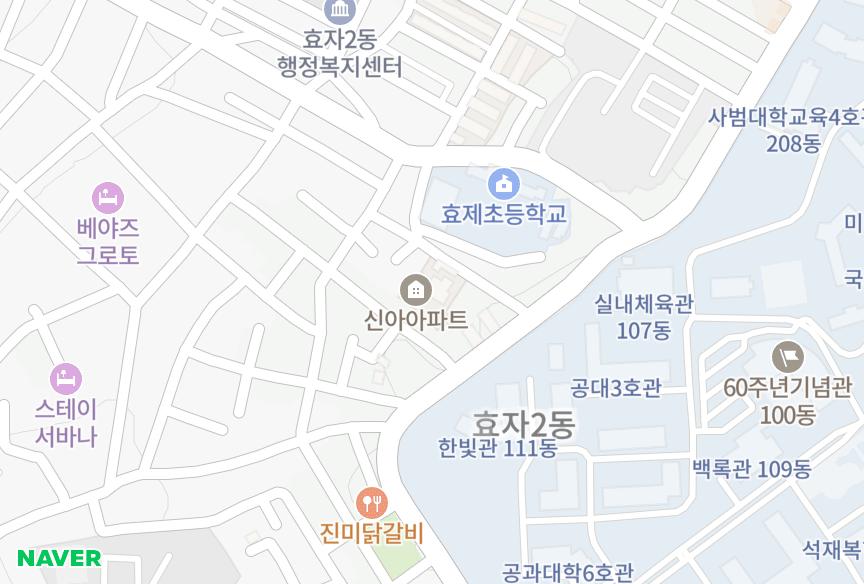 강원특별자치도 춘천시 효자동 신아 위치·실거래 시세 지도