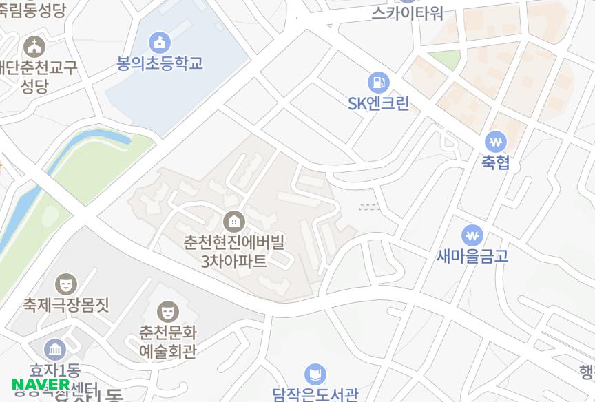 강원특별자치도 춘천시 효자동 낙원 위치·실거래 시세 지도