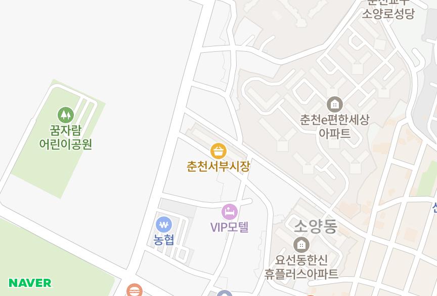 강원특별자치도 춘천시 소양로2가 서부시장신동아 위치·실거래 시세 지도