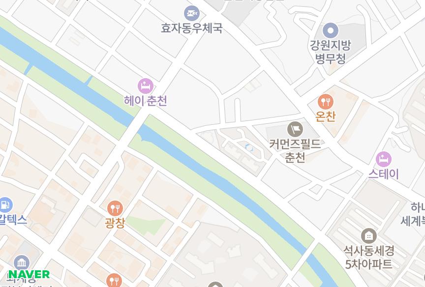 강원특별자치도 춘천시 효자동 윤일 위치·실거래 시세 지도