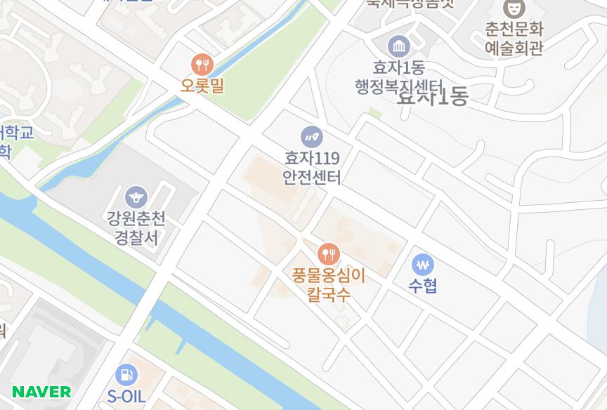 강원특별자치도 춘천시 효자동 춘천공무원 위치·실거래 시세 지도