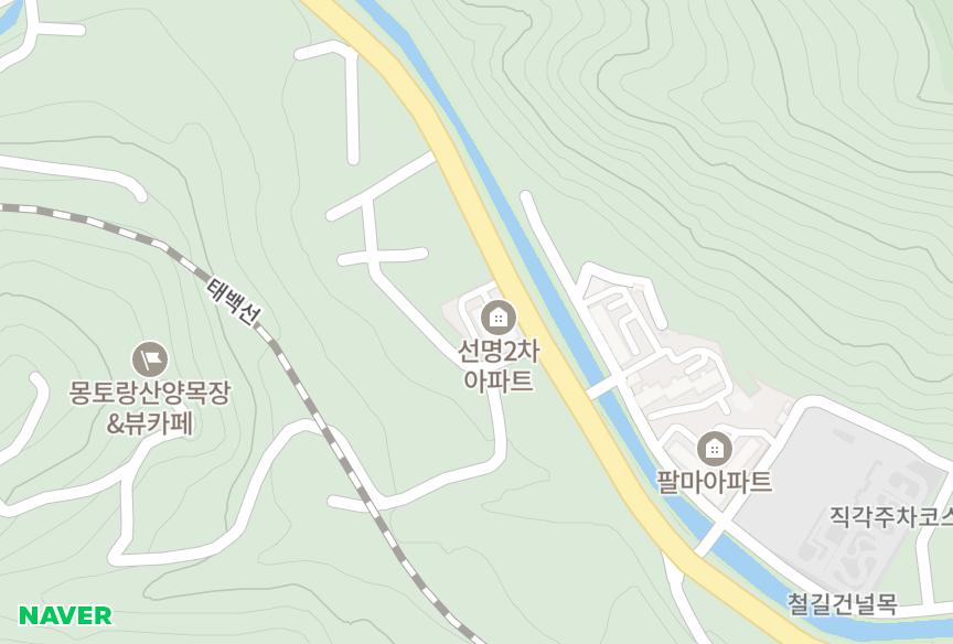 강원특별자치도 태백시 화전동 화전선명2차 위치·실거래 시세 지도