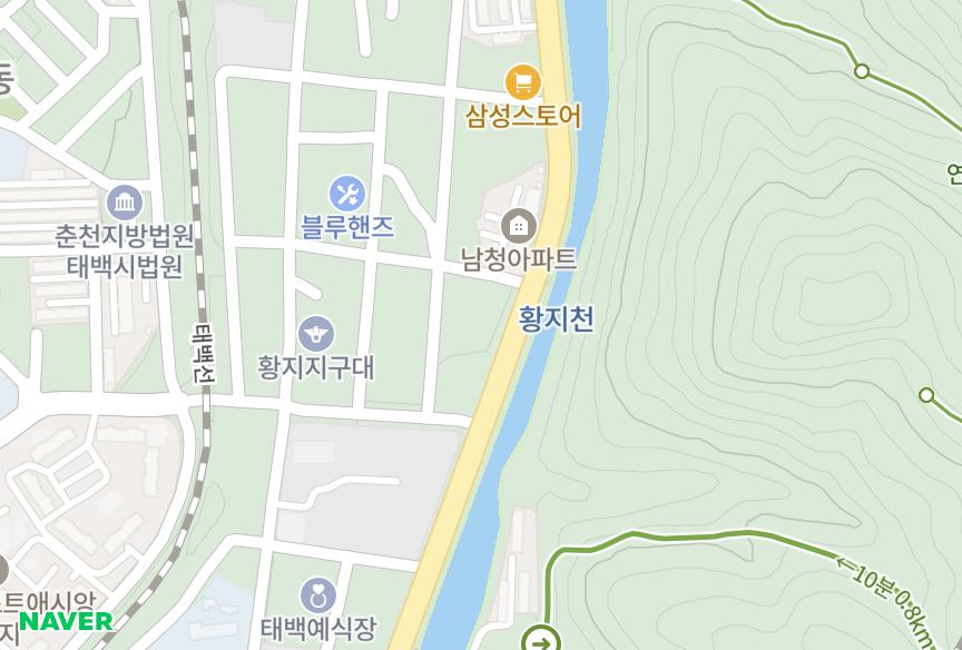 강원특별자치도 태백시 황지동 육성빌라 위치·실거래 시세 지도