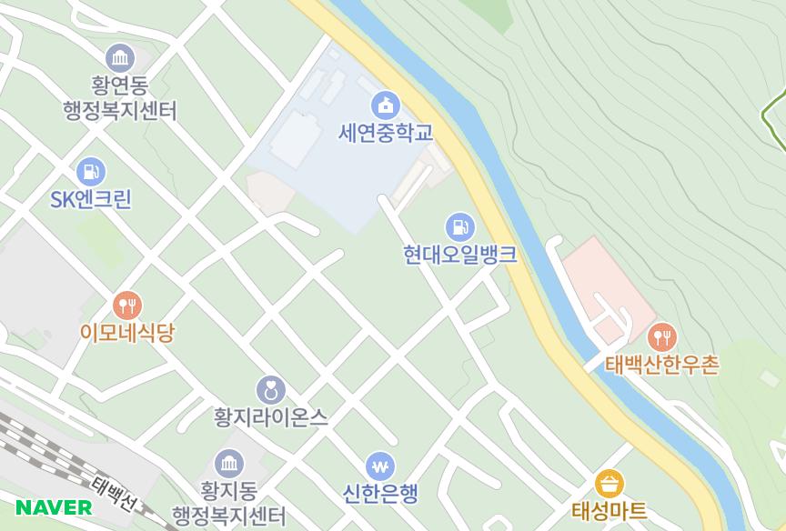강원특별자치도 태백시 황지동 진영빌라 위치·실거래 시세 지도