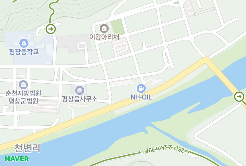 강원특별자치도 평창군 평창읍 중리 백오 위치·실거래 시세 지도