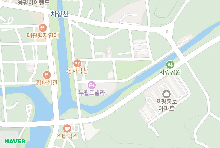 강원특별자치도 평창군 대관령면 횡계리 동관노블카운티 위치·실거래 시세 지도
