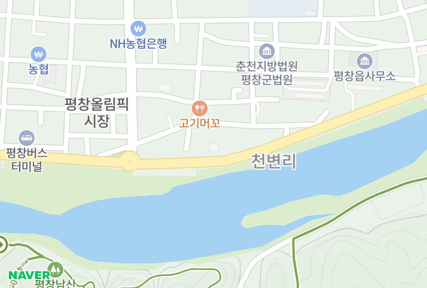 강원특별자치도 평창군 평창읍 천변리 두레아트힐 위치·실거래 시세 지도