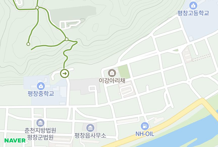 강원특별자치도 평창군 평창읍 중리 이강아리채 위치·실거래 시세 지도