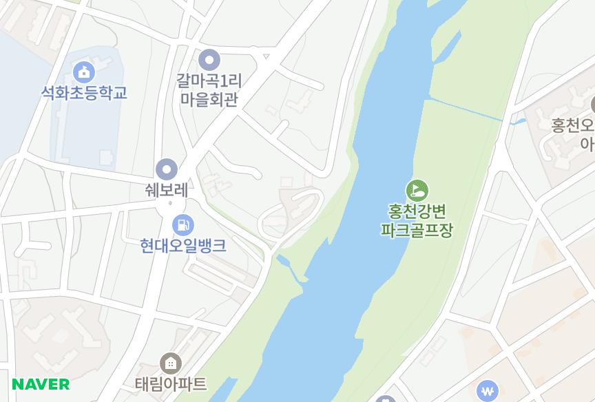 강원특별자치도 홍천군 홍천읍 갈마곡리 미진5차 위치·실거래 시세 지도