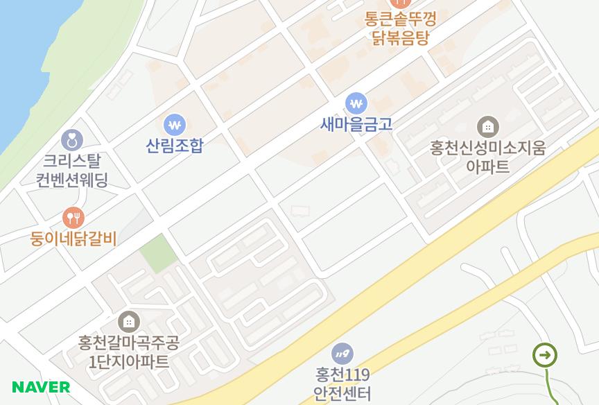강원특별자치도 홍천군 홍천읍 갈마곡리 미진민영 위치·실거래 시세 지도
