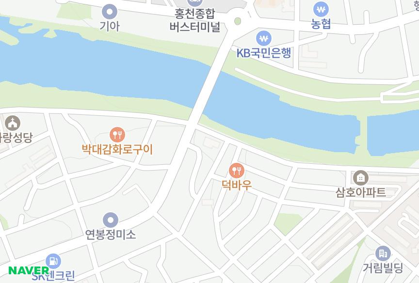 강원특별자치도 홍천군 홍천읍 연봉리 하은타워 위치·실거래 시세 지도