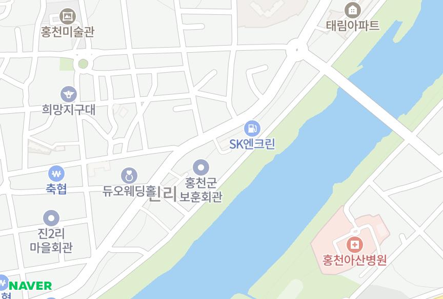 강원특별자치도 홍천군 홍천읍 진리 우일강변 위치·실거래 시세 지도