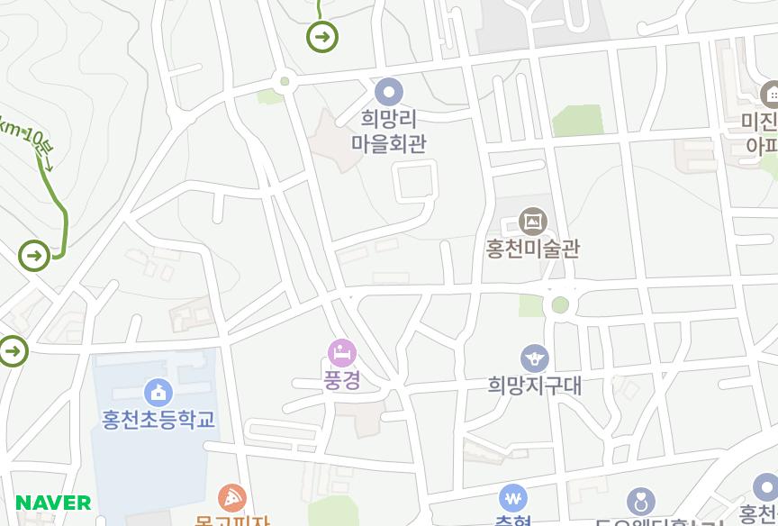 강원특별자치도 홍천군 홍천읍 희망리 우일2차 위치·실거래 시세 지도