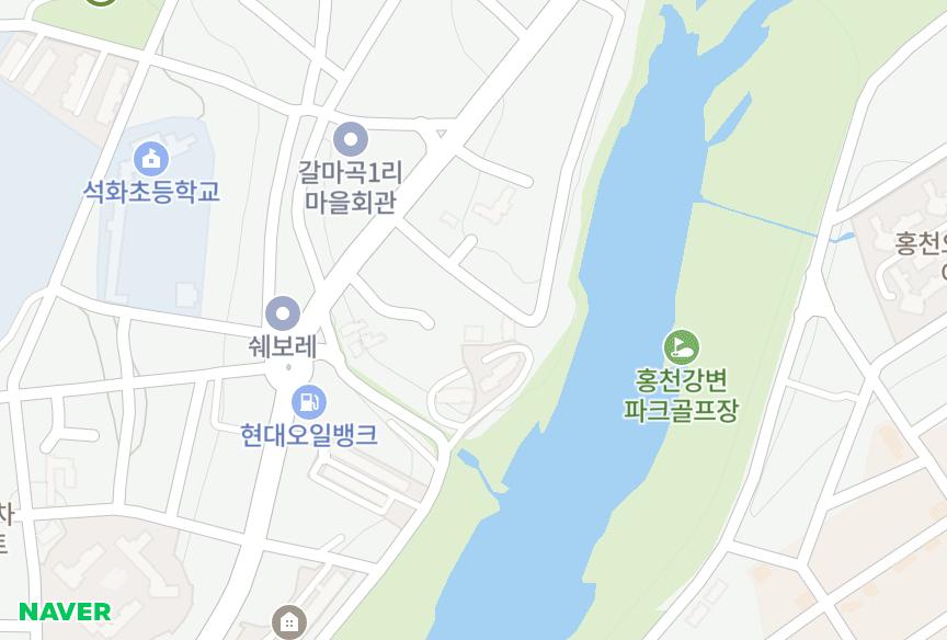 강원특별자치도 홍천군 홍천읍 갈마곡리 크로바 위치·실거래 시세 지도