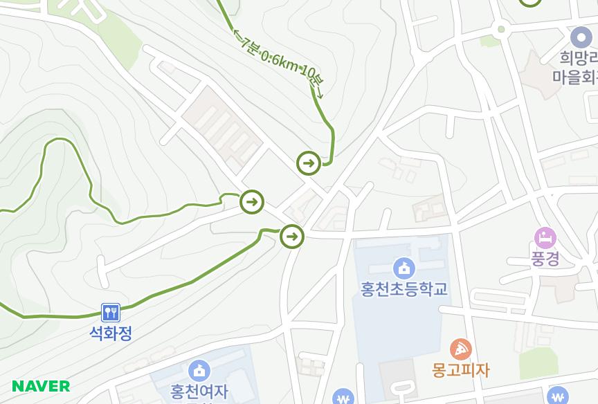 강원특별자치도 홍천군 홍천읍 희망리 토우 위치·실거래 시세 지도
