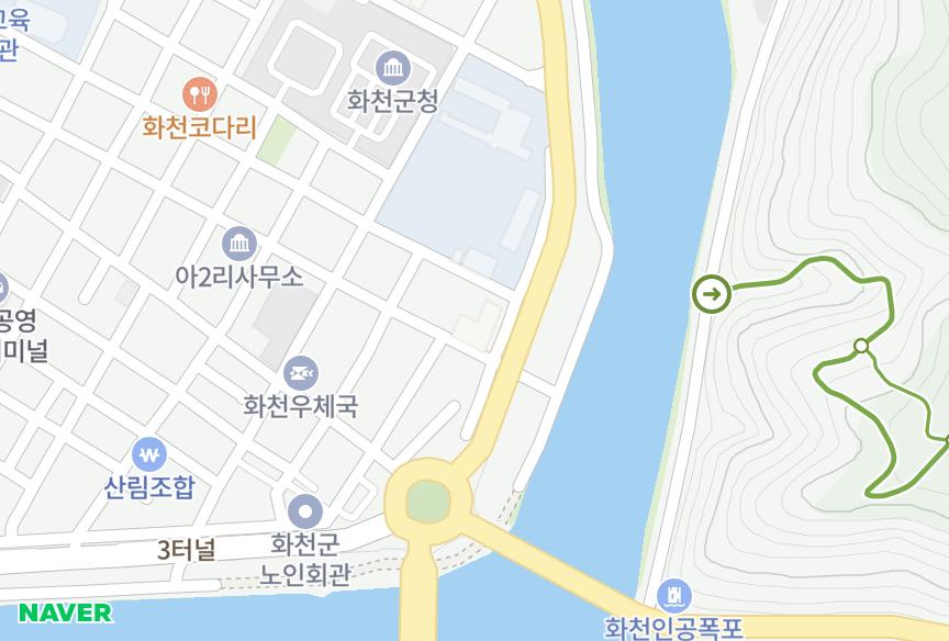 강원특별자치도 화천군 화천읍 아리 낙원 위치·실거래 시세 지도