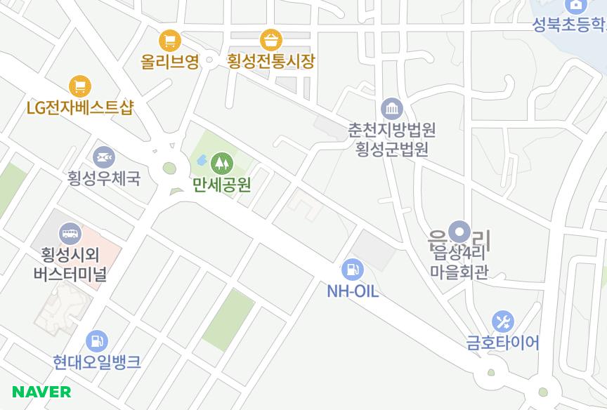 강원특별자치도 횡성군 횡성읍 읍상리 동원 위치·실거래 시세 지도