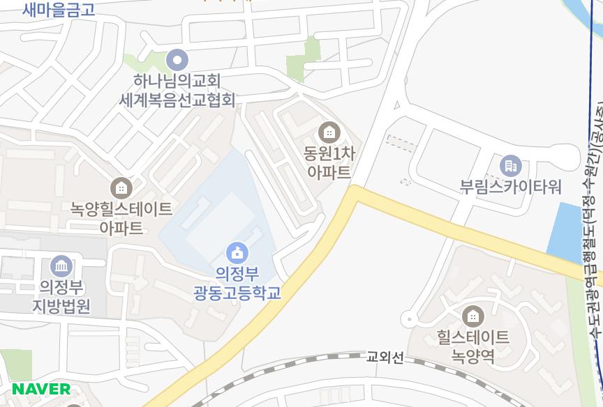 경기도 의정부시 가능동 동원2차 위치·실거래 시세 지도