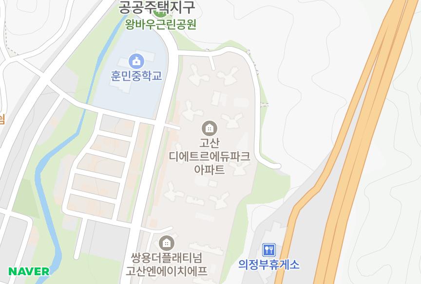경기도 의정부시 고산동 고산디에트르에듀파크 위치·실거래 시세 지도