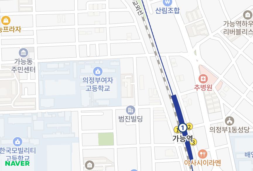 경기도 의정부시 가능동 유성벨로스 위치·실거래 시세 지도
