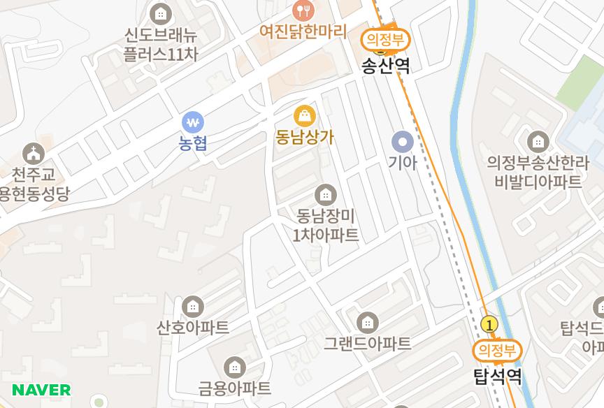 경기도 의정부시 용현동 동남장미1차 위치·실거래 시세 지도
