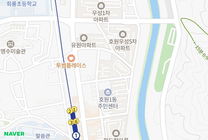 경기도 의정부시 호원동 우남푸르미아 위치·실거래 시세 지도