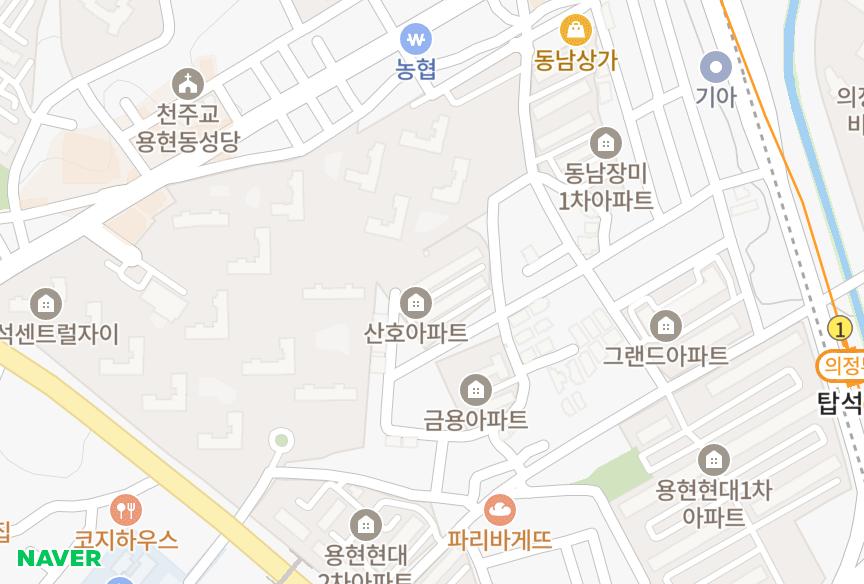 경기도 의정부시 용현동 산호 위치·실거래 시세 지도