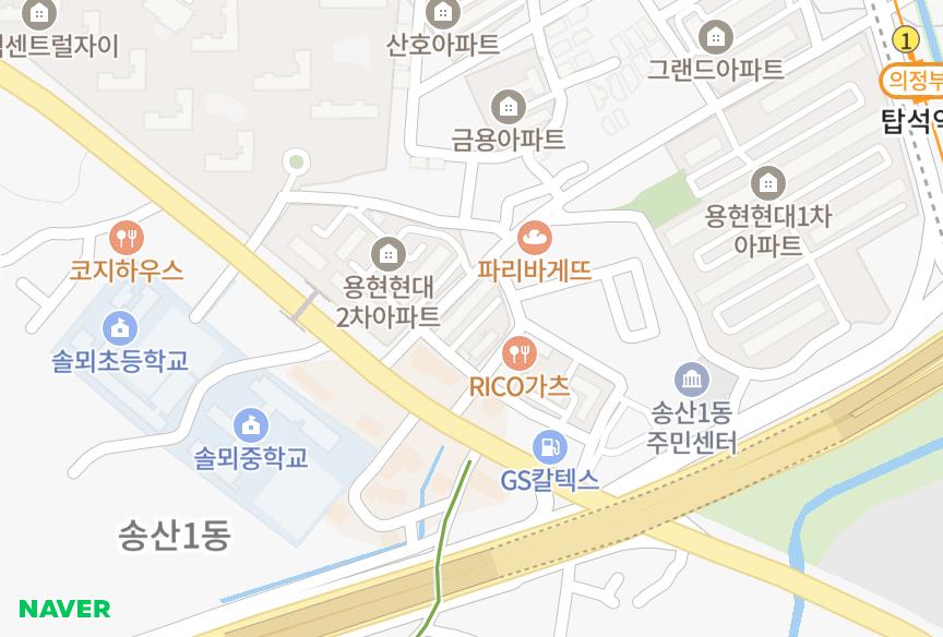 경기도 의정부시 용현동 용현동문2단지 위치·실거래 시세 지도
