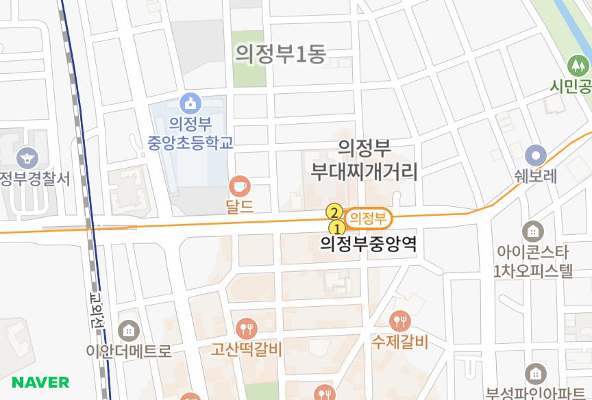 경기도 의정부시 의정부동 스마트트라움 위치·실거래 시세 지도