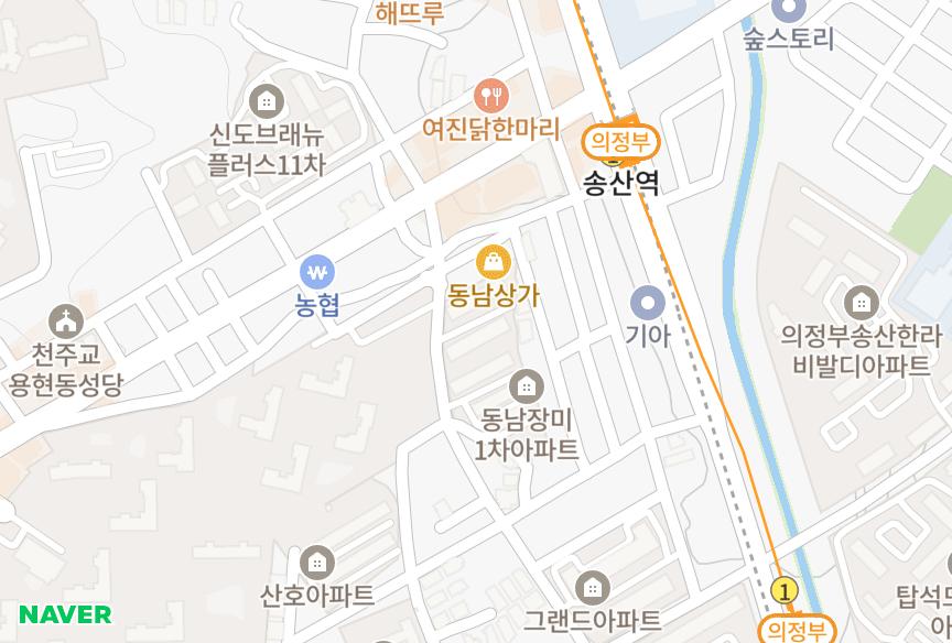 경기도 의정부시 용현동 동남장미2차 위치·실거래 시세 지도