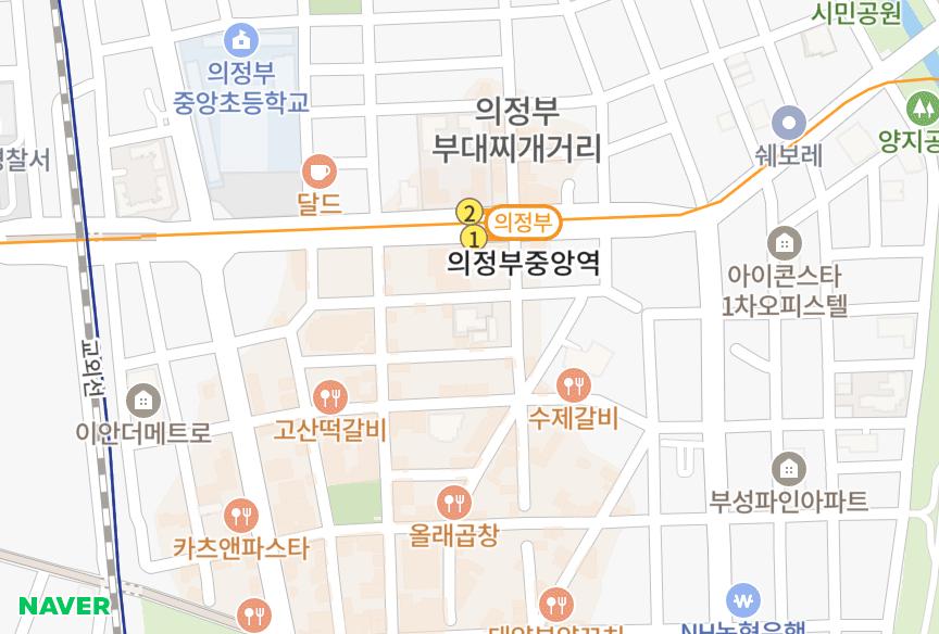 경기도 의정부시 의정부동 현대그린 위치·실거래 시세 지도