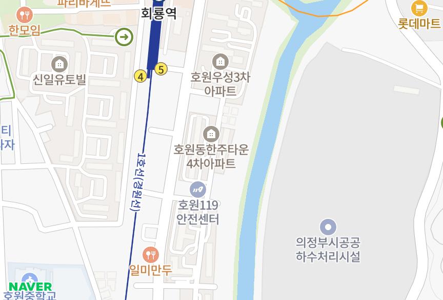 경기도 의정부시 호원동 한주4-1차 위치·실거래 시세 지도