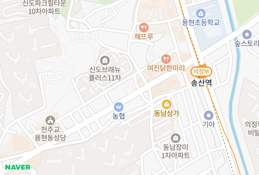 경기도 의정부시 용현동 애디안 위치·실거래 시세 지도
