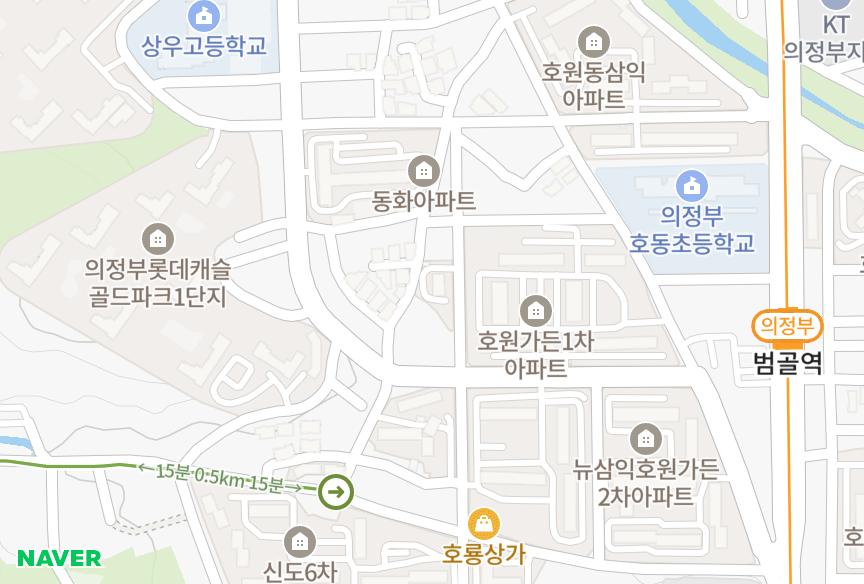 경기도 의정부시 호원동 호원가든5차 위치·실거래 시세 지도