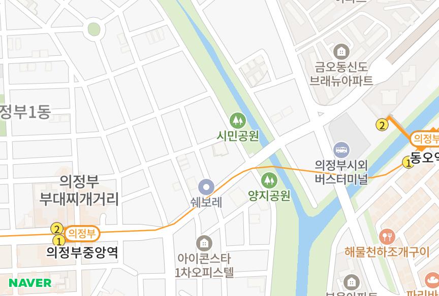 경기도 의정부시 의정부동 대가트라움 위치·실거래 시세 지도