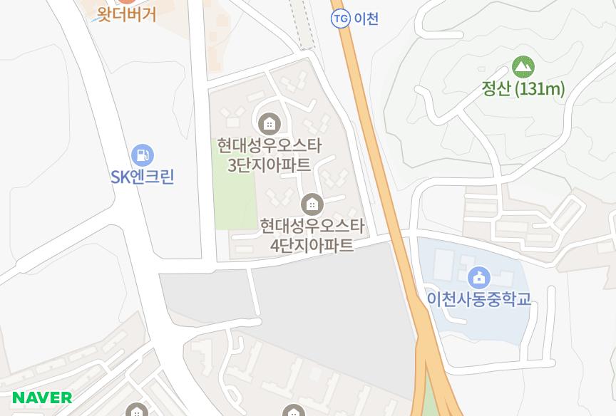 경기도 이천시 부발읍 아미리 현대성우오스타4단지 위치·실거래 시세 지도