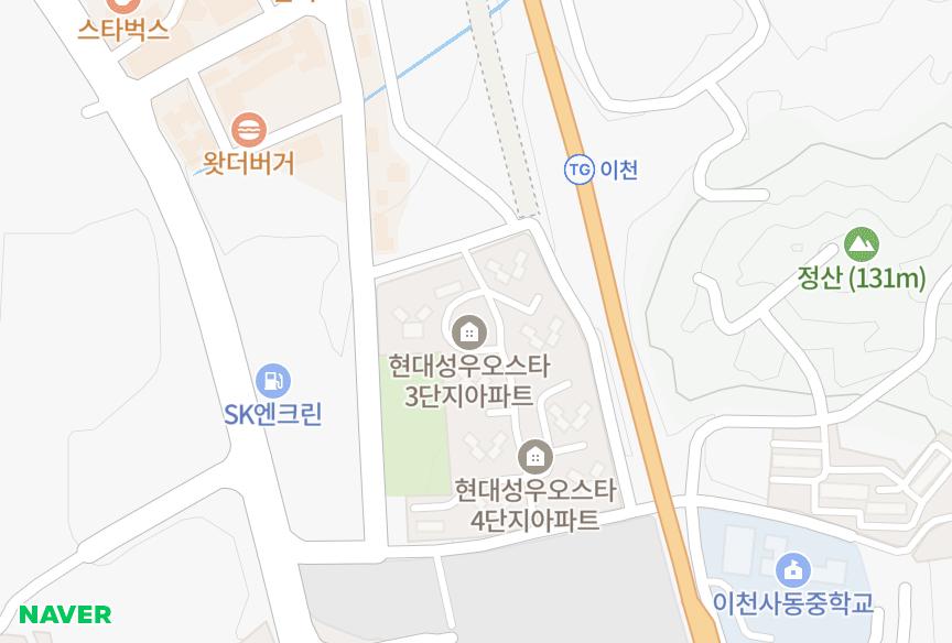경기도 이천시 부발읍 아미리 현대성우오스타3단지 위치·실거래 시세 지도