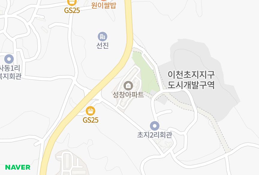 경기도 이천시 대월면 사동리 성창 위치·실거래 시세 지도