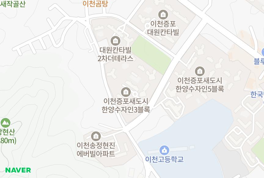 경기도 이천시 증포동 이천증포새도시한양수자인3블럭 위치·실거래 시세 지도