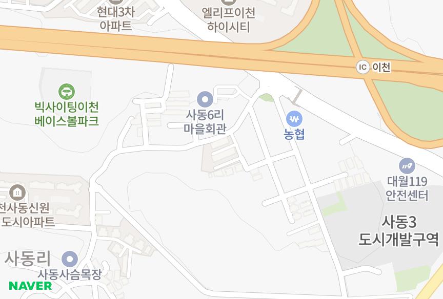 경기도 이천시 대월면 사동리 유호 위치·실거래 시세 지도