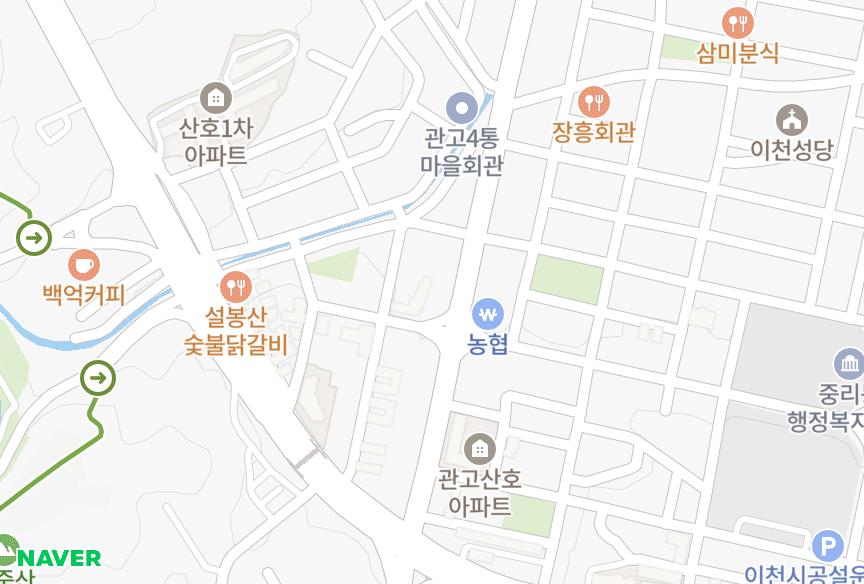 경기도 이천시 관고동 대원새설봉 위치·실거래 시세 지도